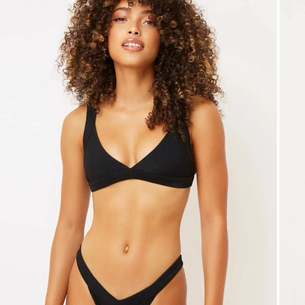 Frankie’s Bikini black ribbed bottoms medium. Selling top in separate listing